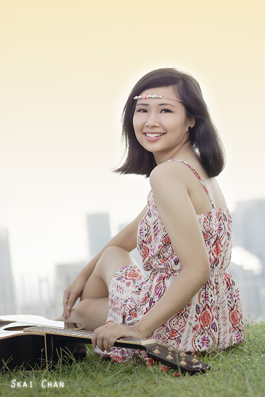 Creative editorial guitar photoshoot with Shujuan at Pinnacle Duxton