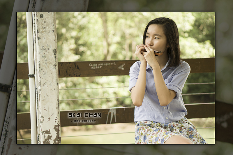 Editorial harmonica photoshoot with Vanessa Toh at Pasir Ris Park