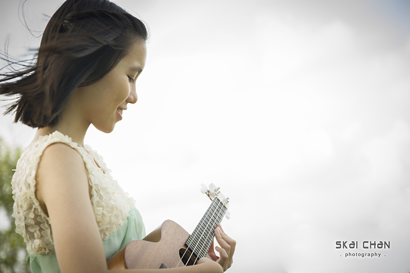 Editorial ukulele photoshoot with Vanessa Toh at Pasir Ris Park