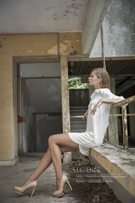 Fashion photoshoot with Anastasia Butrim at Abandoned House