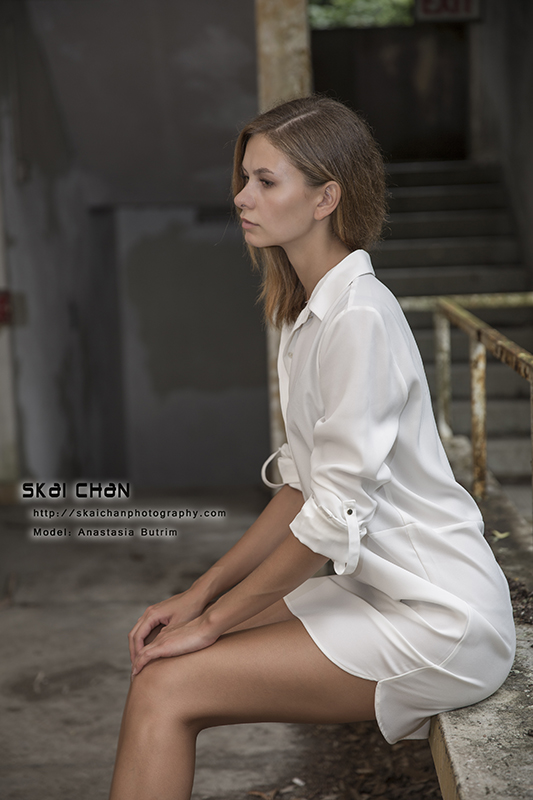 Fashion photoshoot with Anastasia Butrim at Abandoned House