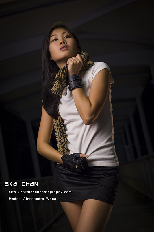Night fashion photoshoot with Alessandra Wong at Pinnacle @ Duxton