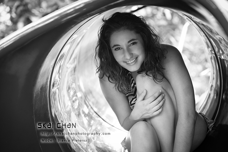 Bikini & fashion photoshoot with Bianca Pietersz at swimming pool at Tanglin View
