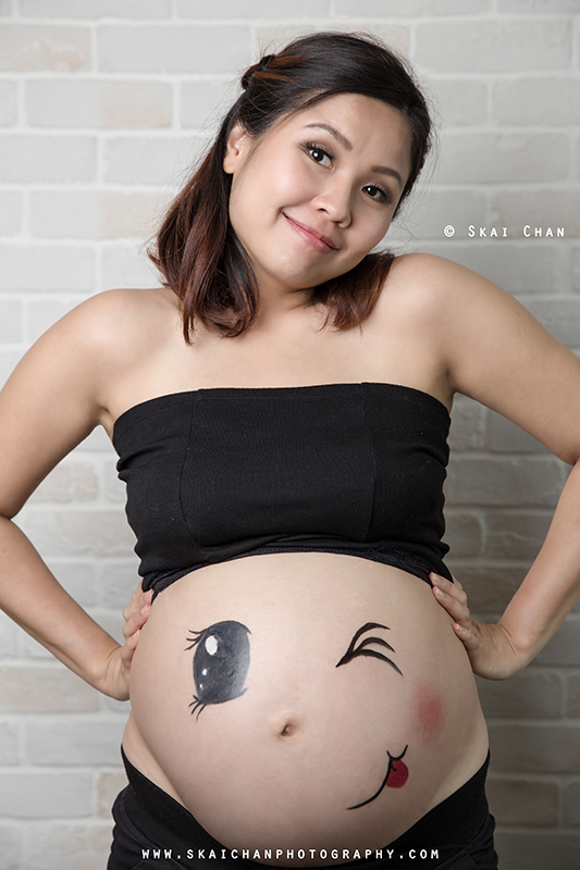 Bodypaint maternity/pregnancy photoshoot with Monica Weng-Ong at Indoor