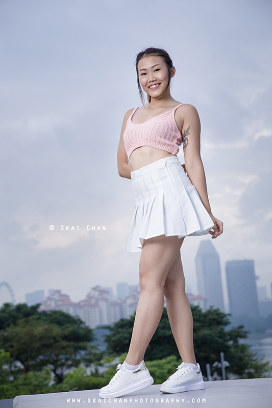 Female's fashion photoshoot with Jasmine Tan at Kallang Wave Mall & Singapore Sports Hub