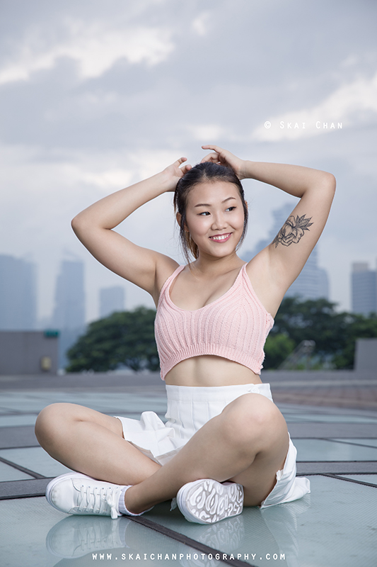 Female's fashion photoshoot with Jasmine Tan at Kallang Wave Mall & Singapore Sports Hub