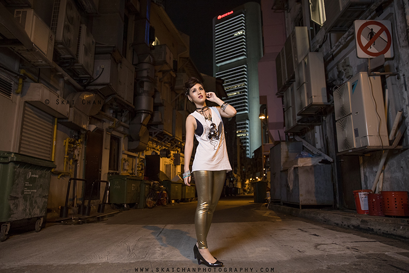 Dark gothic themed photoshoot with Constance Huang at Boat Quay