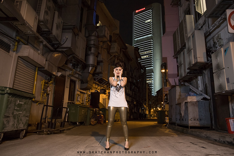 Dark gothic themed photoshoot with Constance Huang at Boat Quay