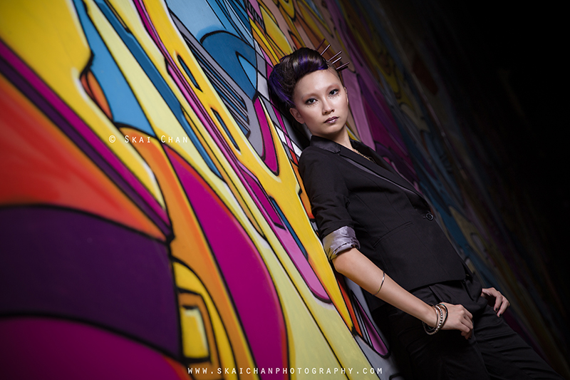 Night fashion photoshoot with Tan Rou Ying at Haji Lane