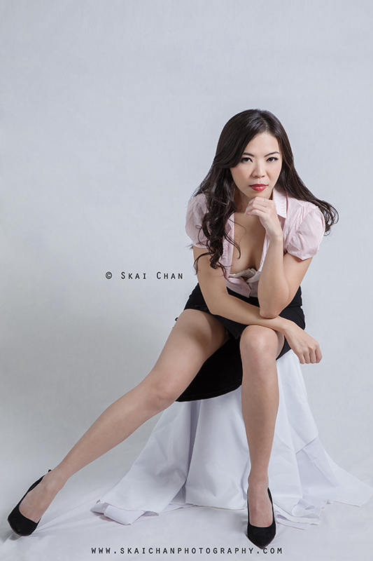 Sexy secretary themed photoshoot with Boon Hui at makeshift studio @ Gold's Gym Singapore (Lim Teck Kim outlet)