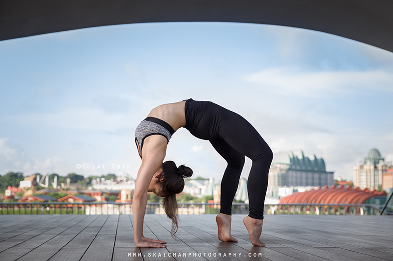 Yoga portrait photoshoot with Sharon Ng En Hui at Vivocity Rooftop