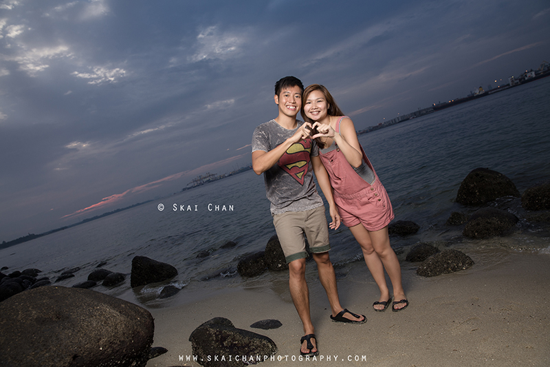Sunset couple photoshoot with Kaiwei & Stella at Punggol Ranch