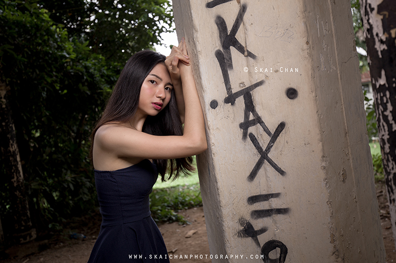 Fashion portrait photoshoot with Wanping at Portsdown Road water tank