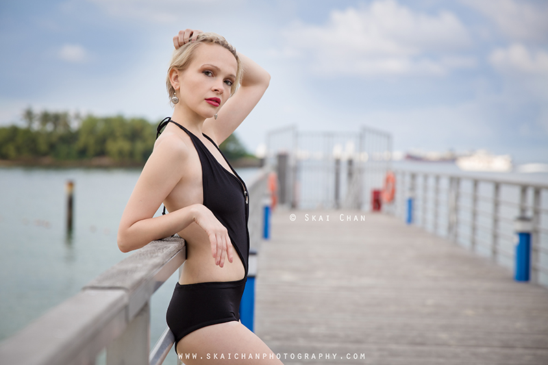 Bikini and monkini photoshoot with Peggy at Siloso Beach (Sentosa)