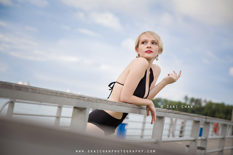 Bikini and monkini photoshoot with Peggy at Siloso Beach (Sentosa)