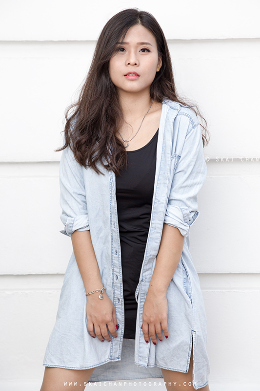 Street streetwear fashion photoshoot with Esther Pai Min Li at Old Parliament Lane & Boat Quay