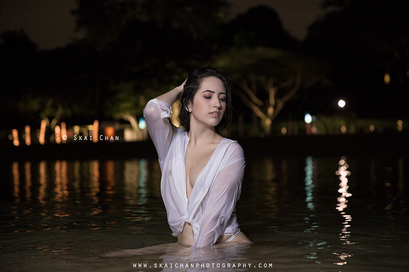 Night Art photoshoot with Val G at Palawan Beach (Sentosa)