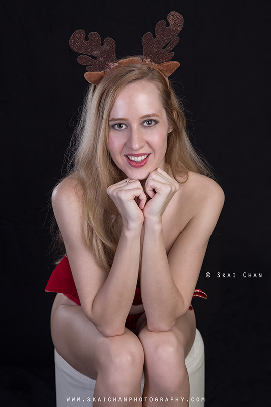 Sexy Christmas themed photoshoot with Zuzi Novakova at makeshift studio @ Pearl's Hill Terrace