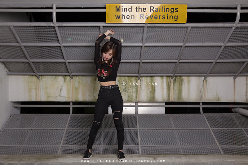 Car park fashion portrait photoshoot with Xue Ting at Carpark @ Jurong West
