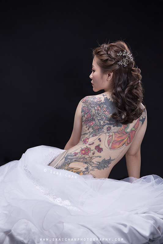 Implied nude art bridal / wedding photoshoot with Eva Loa at photography studio (Tanjong Pagar)