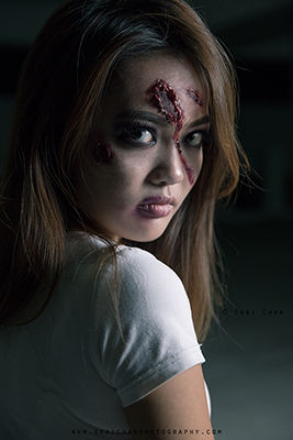 Indoor High-End Night Halloween Zombie Themed Carpark Photoshoot - Charis Tan Mei Xuan @ Hougang, Carpark