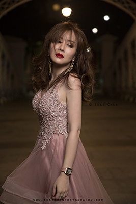 Outdoor Night Fashion Photoshoot - Audrey Chen @ Anderson Bridge, Fullerton Road