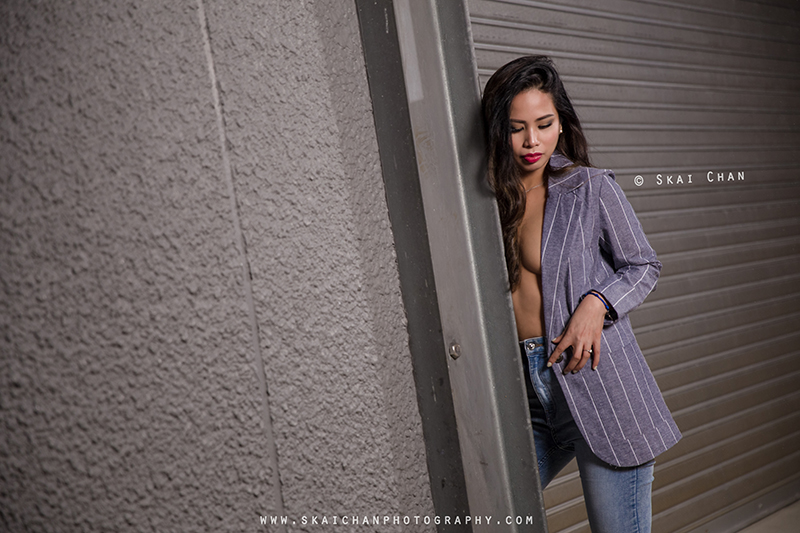 Night fashion photoshoot with Karen Ivy Diaz at Tanjong Pagar