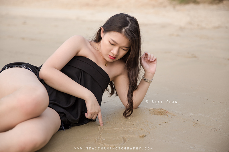 Lifestyle portrait photoshoot with Janice Sui at Tanjong Beach, Sentosa