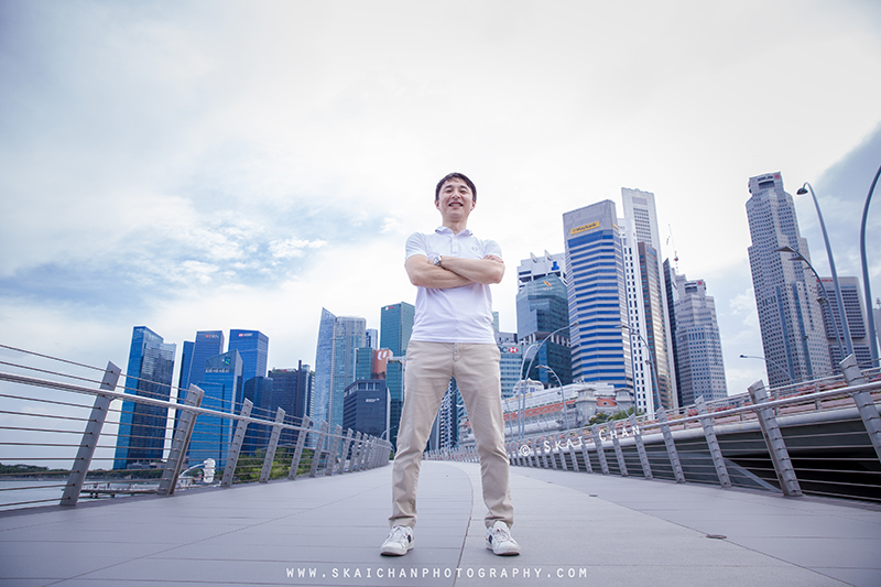 Editorial french horn portrait photoshoot with Akira Uchida at Jubilee Bridge
