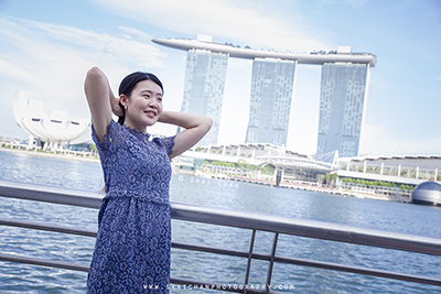 Outdoor Casual Lifestyle Photoshoot - Sana @ Esplanade Theatre, Jubilee Bridge & One Fullerton (Marina Bay)