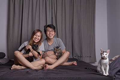 Indoor High-End Bedroom Family Photoshoot - Nathaniel Lam, Rachel Liew, Floofy, Quinn & Mochi @ Bedroom, Tampines