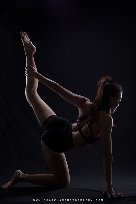 Artistic yoga studio photoshoot with Jasmine Tan at Tanjong Pagar (photography studio)