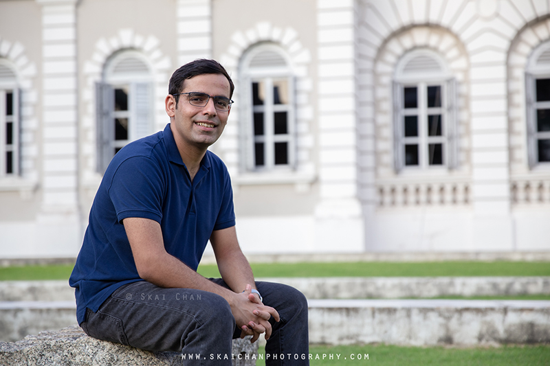 Outdoor urban lifestyle portrait photoshoot with Rajput @ National Museum of Singapore