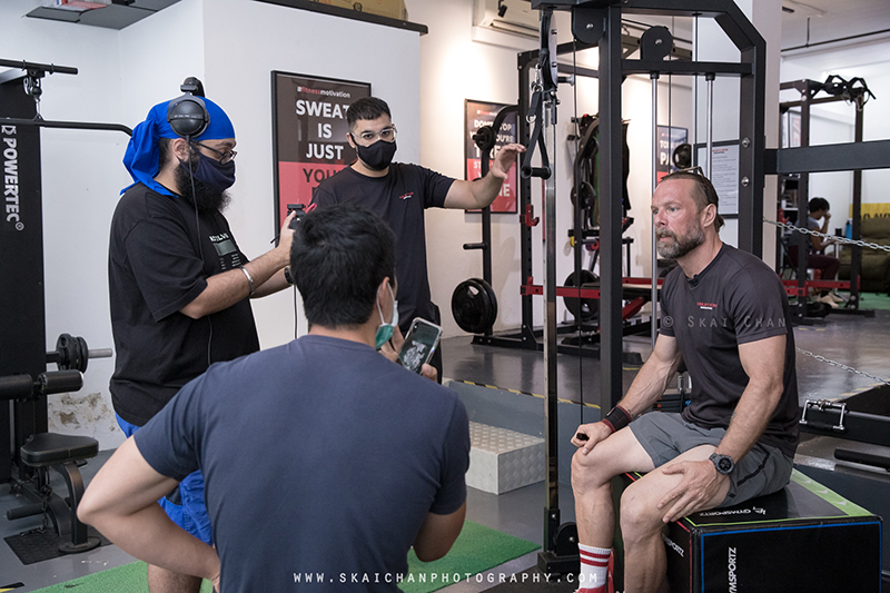 Commercial interview photoshoot with Gold's Gym Singapore at various gym outlets