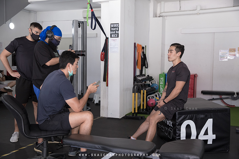 Commercial interview photoshoot with Gold's Gym Singapore at various gym outlets