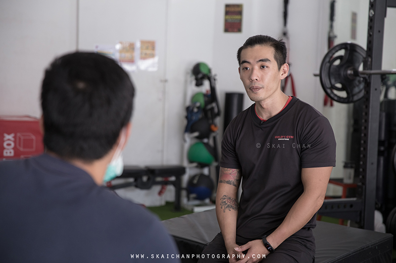 Commercial interview photoshoot with Gold's Gym Singapore at various gym outlets