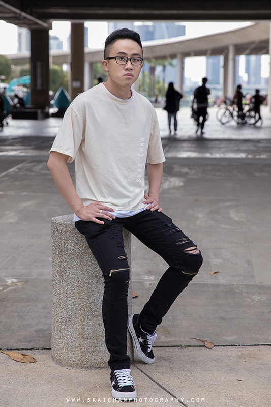 Men's fashion photoshoot with Lewis Low at Marina Barrage & Gardens by the Bay