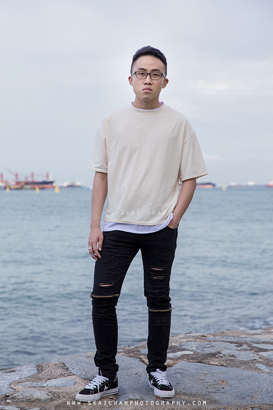 Men's fashion photoshoot with Lewis Low at Marina Barrage & Gardens by the Bay
