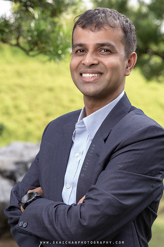 Outdoor Corporate photoshoot with Vijay at Serene Garden, Gardens by the Bay