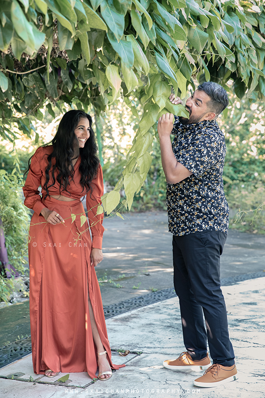 Outdoor casual couple photoshoot with Elvis Philip & Monali P at World of Plants (Gardens By The Bay)