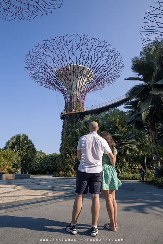 Outdoor casual couple photoshoot with Dan Boden & Lorelei Timpson at Dragonfly Lake & Supertree Grove (Gardens by the Bay)