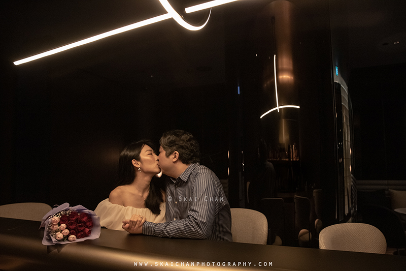 Indoor couple photoshoot with Hendra & Grace at Ocean Restaurant (Resorts World Sentosa)
