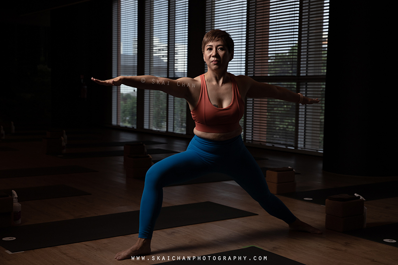 Indoor yoga photoshoot with Chris Koh at Virgin Active Gym (Paya Lebar)