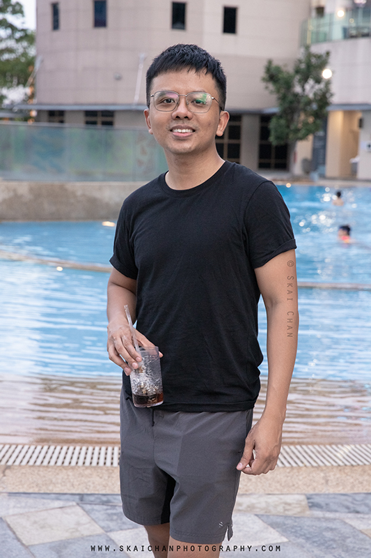 Men's lifestyle portrait photoshoot with Barry Chow @ Swimming Pool (Chevrons)