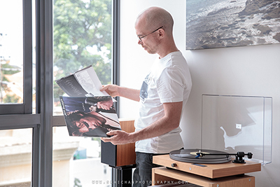 Indoor Gramophone Home Portrait Photoshoot - Jerome Cheze @ Home
