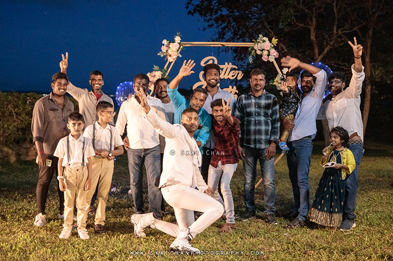 Night outdoor friends photoshoot with Timothy & Friends at Changi Cottage