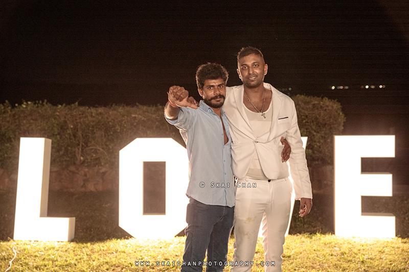 Night outdoor friends photoshoot with Timothy & Friends at Changi Cottage