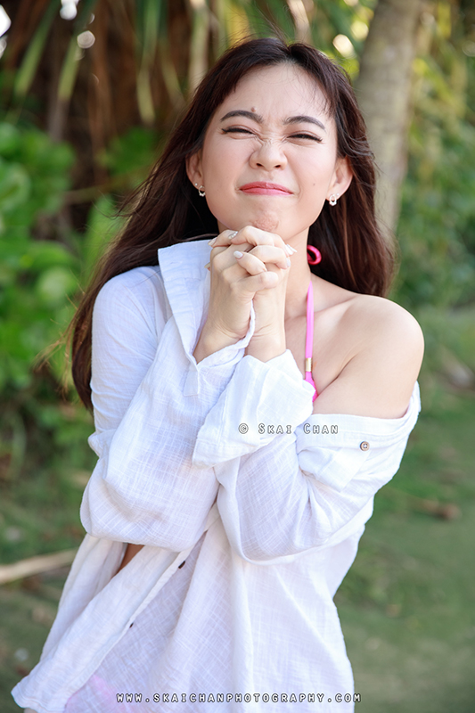 Beach bikini photoshoot with Kai Ling at Palawan Beach (Sentosa)