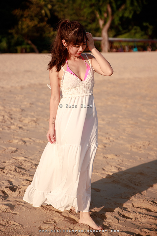 Beach fashion photoshoot with Kai Ling at Palawan Beach (Sentosa)