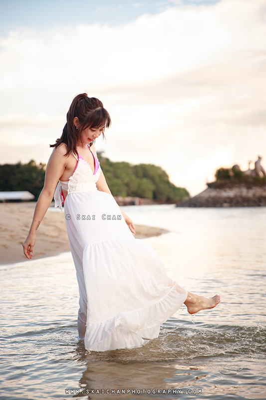 Beach fashion photoshoot with Kai Ling at Palawan Beach (Sentosa)